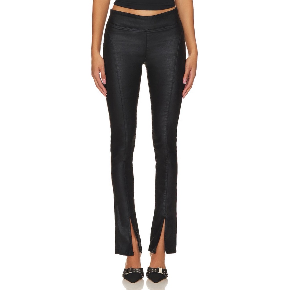 Free People Black Skinny Pants with Front Slits